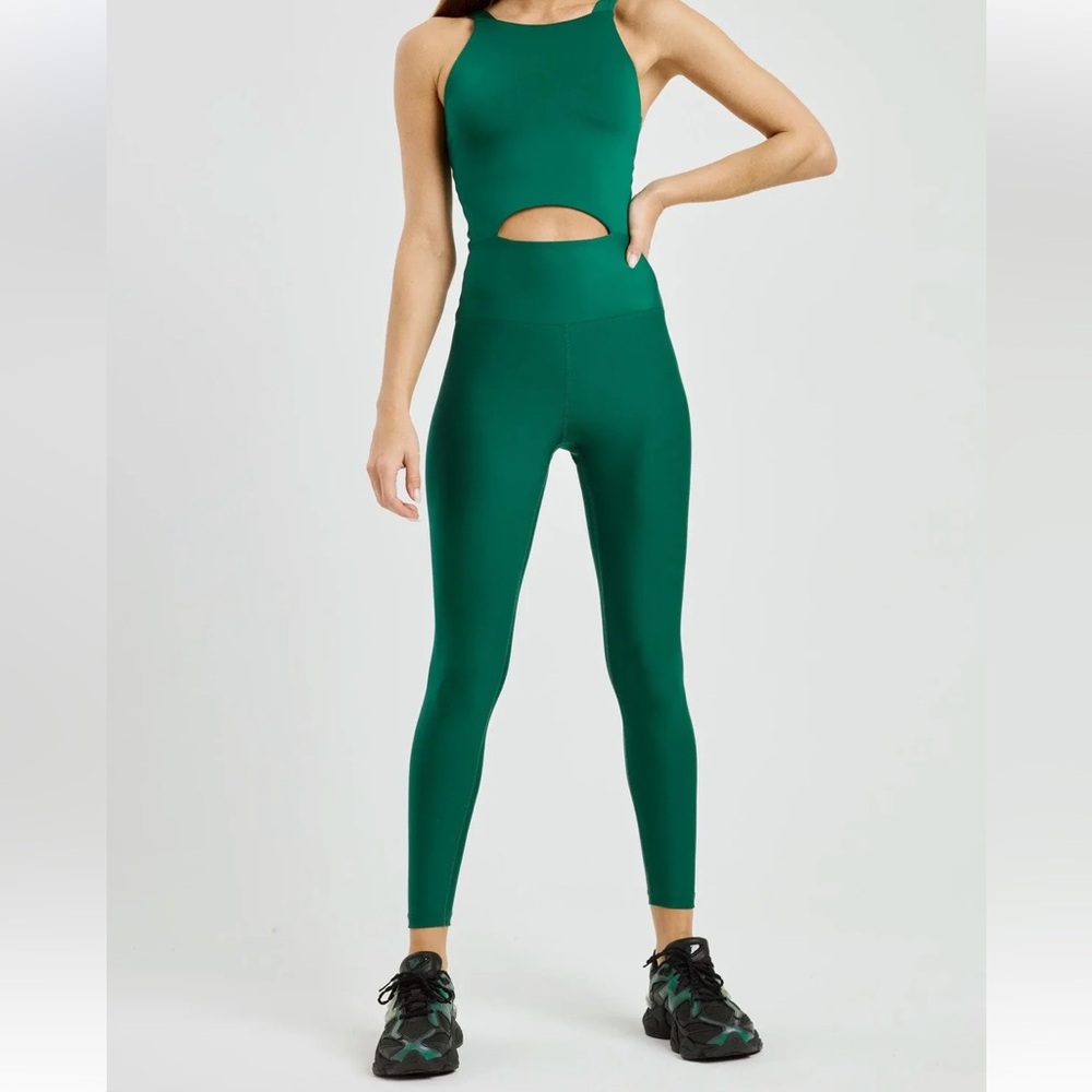 Year of Ours Recycled Cut Out Onesie in Malachite size Small